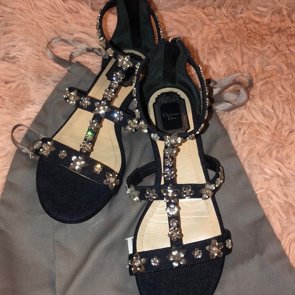 Christian Dior Garland Denim Sandal - Picture 2 of 7